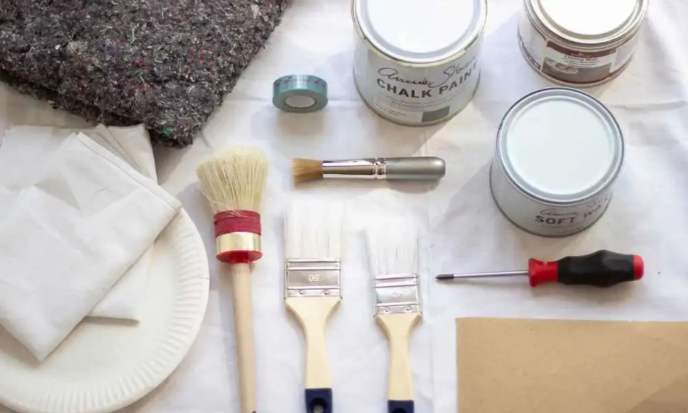 gather all the painting supplies to repaint your patio furniture