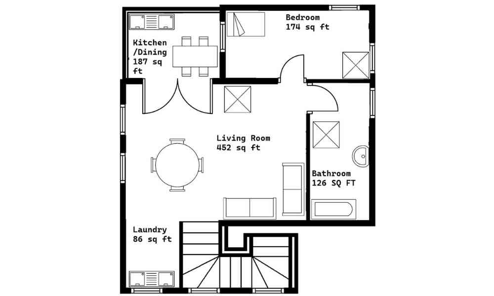 planing the layout of a house before install floor tiels.