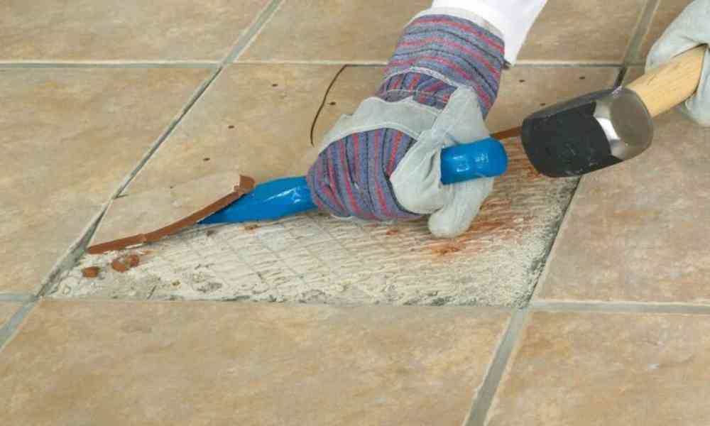 chipping tiles ro remove it from floor.